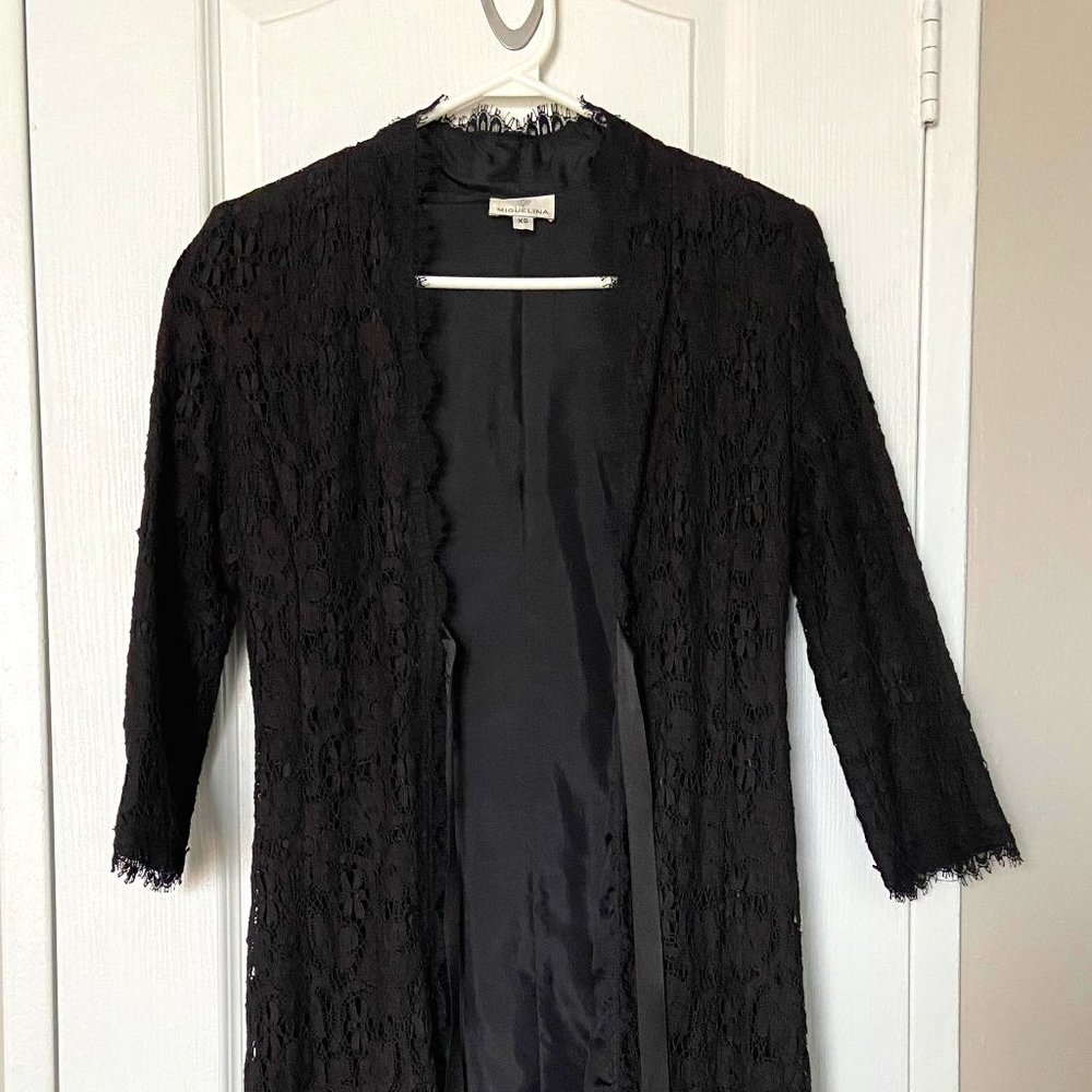 Miguelina Black Lace Coat